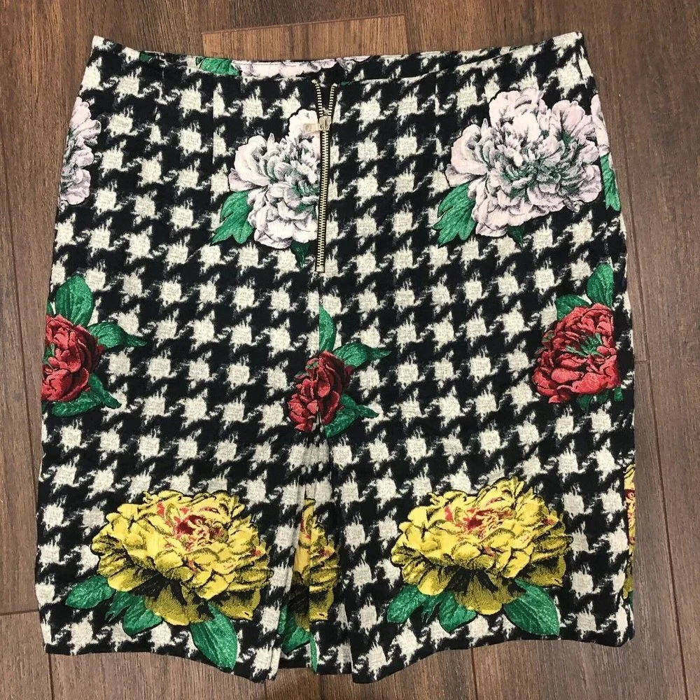 Sara Campbell Floral Skirt Womens Sz 14 Made in the USA Knee Length Work Casual - Picture 8 of 8